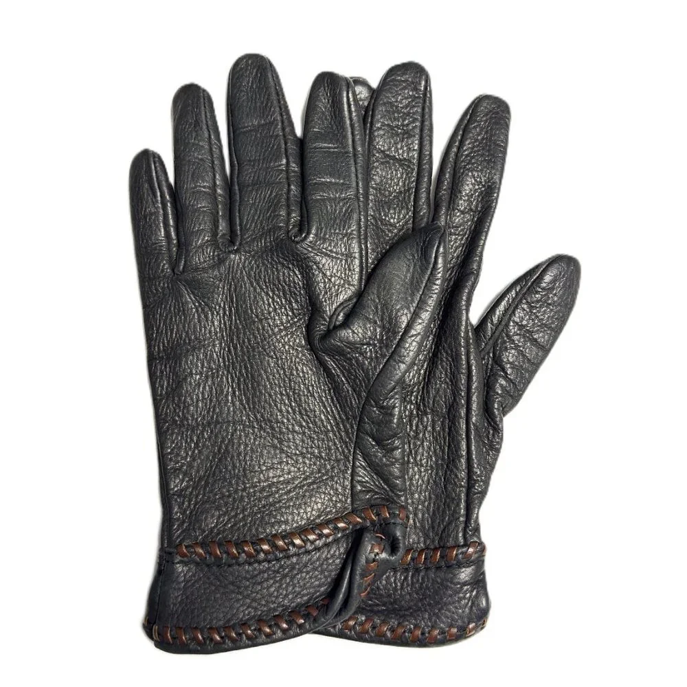 Wilsons Brown Suede Thinsulate Gloves / Black Leather Gloves - Unknown Brand